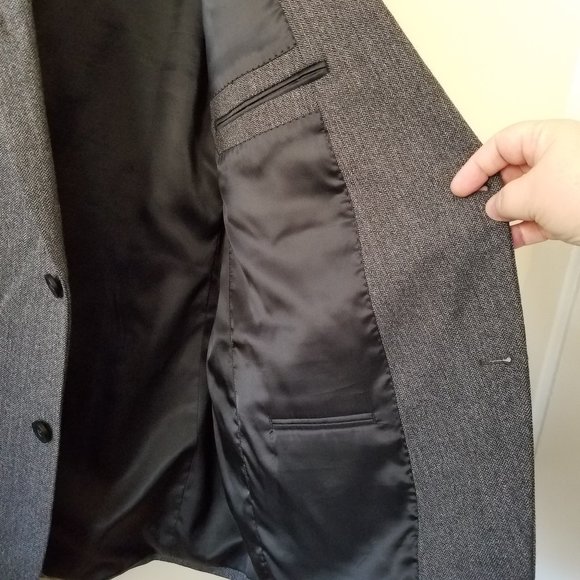 Jean Paul Germain Herringbone Pattern Suit Jacket 46L - Picture 7 of 11